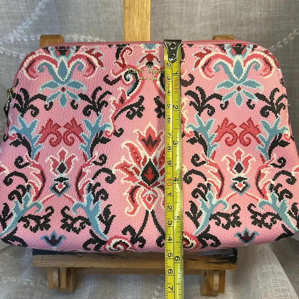 Kate Spade cross stitch pattern cosmetic bag